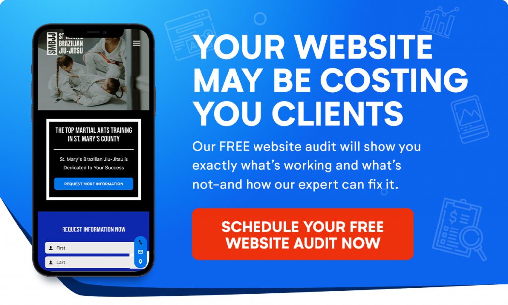 free martial arts website audit