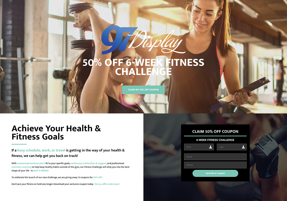fitness landing page